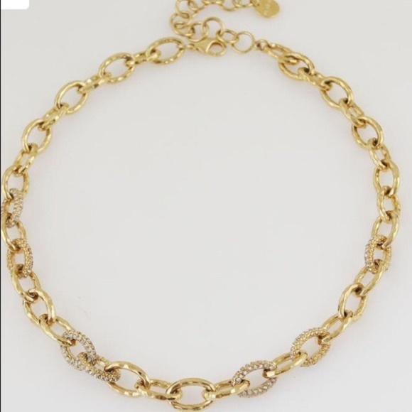 :: Stella & Dot | GOLD Christina Pavé Chunky Link Layering Necklace - Picture 6 of 8